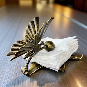 Handmade Metal Flower Napkin Holder: Butterfly Table Decor