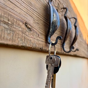 Hand-Forged Wrought Iron Hook, Rustic Wall Hook for Coats, Towels, Keys – Heavy Duty Metal Hook – Industrial & Farmhouse Decor