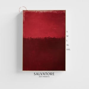 Crimson Red Modern Abstract Painting Minimalist Textured Artwork - Contemporary Burgundy Wall Art - Rustic Home decor Digital download P114