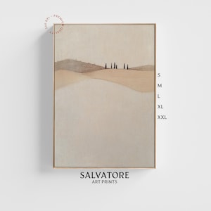 Minimalistischer Landschaftsdruck | Neutrale toskanische Kunst | Moderne Wanddekoration | Beiges abstraktes Poster | Ruhiges Naturkunstwerk | Digitaler Download P52