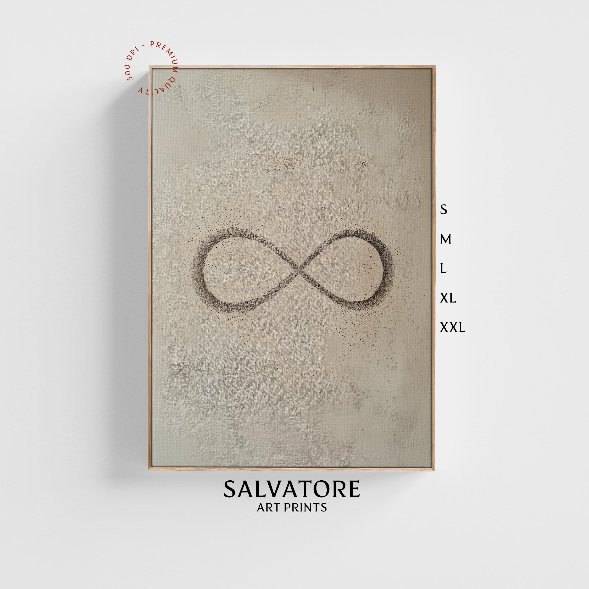 Minimalist Infinity Symbol Print | Abstract Wall Art | Neutral Modern Home Decor | Digital Download | Zen Beige Infinity Poster | Printable