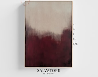 Burgundy Abstract Art Print, Modern Minimalist Wall Decor, Dark Red Textured Poster, Moody Contemporary Artwork, Elegant Wine Tone Home P32