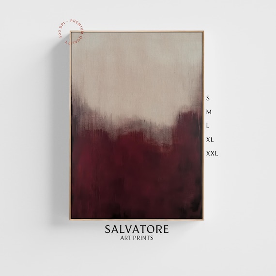Burgundy Abstract Art Print, Modern Minimalist Wall Decor, Dark Red Textured Poster, Moody Contemporary Artwork, Elegant Wine Tone Home P32