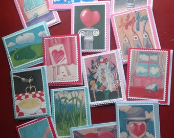 12 assorted love cards hand made blank inside c Hillary Vermont
