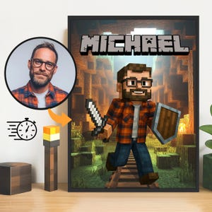 Custom Pixel Art Portrait from Photo – Personalized Gamer Gift | Minecraft-Style Digital Download | Family, Couple, Pet Illustration