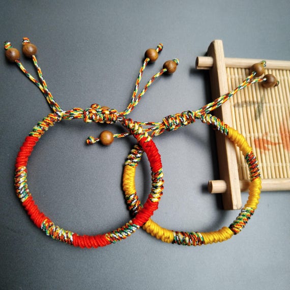 Braccialetto di filo rosso fortunato per donna uomo buddista tibetano regolabile intrecciato a mano con nodi di corda braccialetti braccialetti di gioielli  36