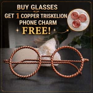 Handmade Copper Tensor Glasses | Lensless Meditation & Workspace Accessory | 177MHz for Adults / 144MHz for Kids | Free Gift Box