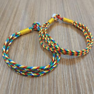 Handwoven Tibetan Bracelet: Braided Thread, Good Luck Charm, Gifts for couples