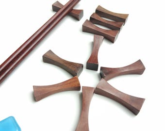 Set di 5 o 10 poggia-bacchette in palissandro fatti a mano / Accessorio naturale per la tavola / Porta-bacchette di alta qualità / Regalo ecologico