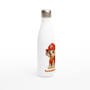 Botella Marshall™ de la Patrulla Canina – Estilo neón para niños | Botella de agua de acero inoxidable de 473 ml | Idea de regalo