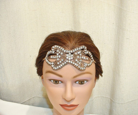 ANTIQUE 1920s Crystal Rhinestone Flapper Headband… - image 2