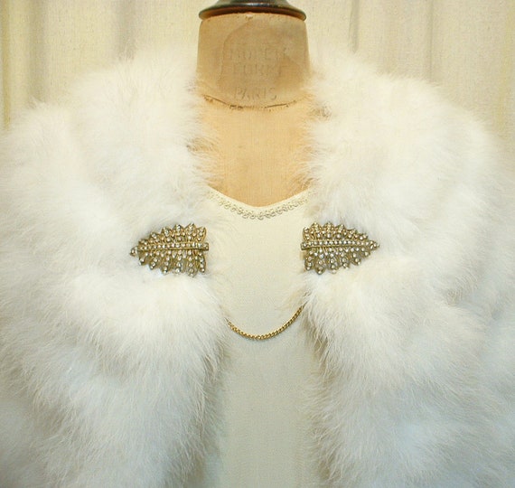 ANTiQUe Art Deco Gold Leaf Crystal Bridal Bolero … - image 8