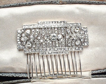Bridal Hair Comb, Art Deco Wedding 1920s Headpiece Flapper Gatsby 1920 Vintage Wedding