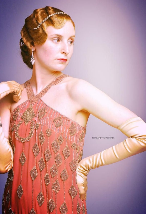 1930s Art Deco/Edwardian Flapper Dangle Earrings, Lon… Gem