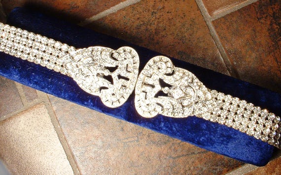 Vintage Art Deco Rhinestone Belt, Bridal Antique 1920s  display picture 2