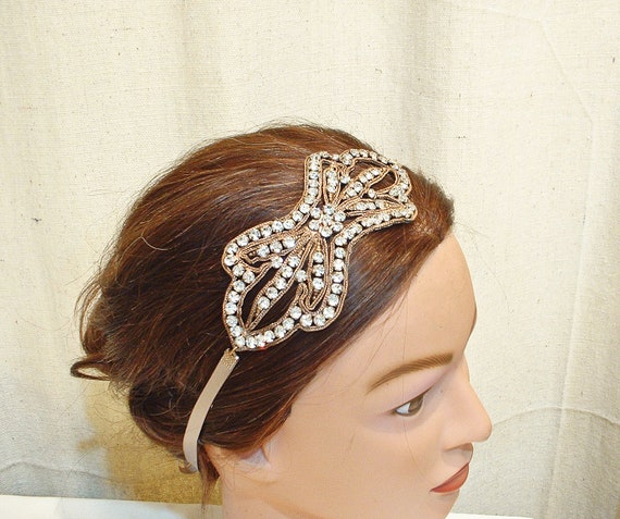ANTIQUE 1920s Crystal Rhinestone Flapper Headband… - image 6