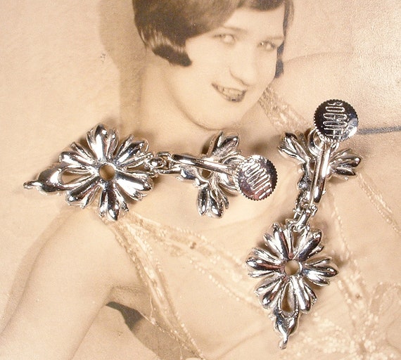 PRISTINE Vintage BoGoFF Art Deco Dangle Earrings,… - image 8