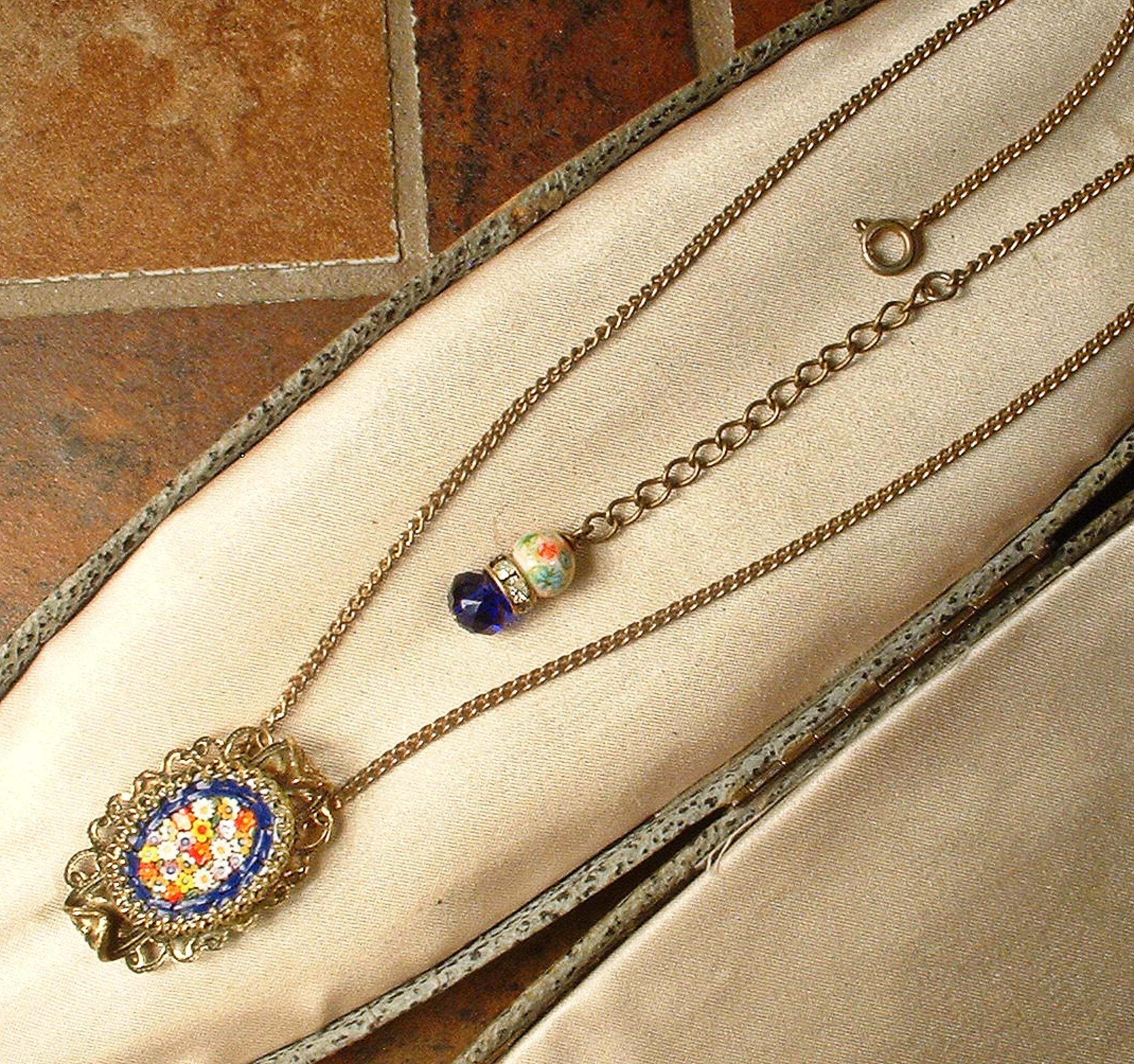 ヴィンテージ 1940年代 イタリア製 マイクロモザイク ネックレス