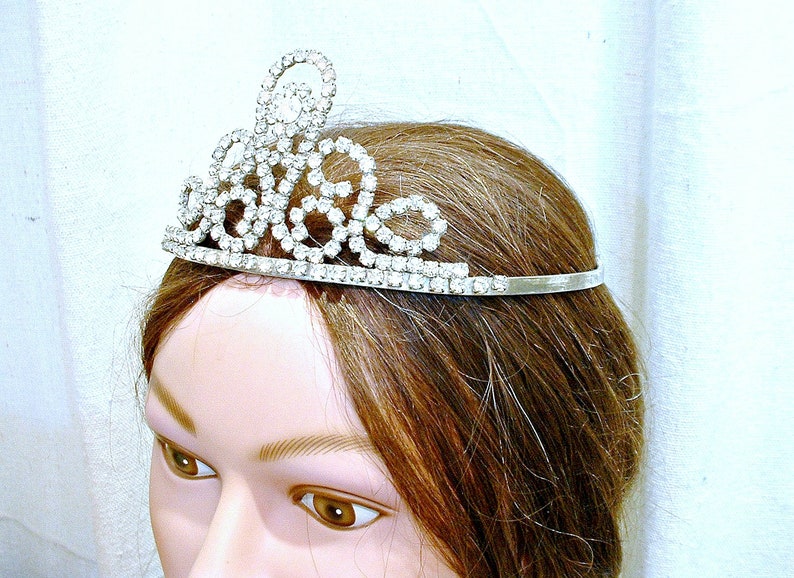 Antique Art Deco Bridal Tiara, 1920s Headpiece Rhinestone Headband Gatsby Wedding Vintage Flapper Crown, Crystal Wedding Hairpiece image 5