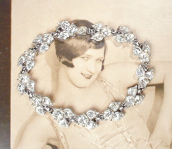 PRISTINE BOGOFF Art Deco Rhinestone Bracelet, 194… - image 1