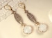 1920s OPAL Antique Gold Art Nouveau/Deco Rhinestone Vintage Dangle Earrings Long White Pinfire Bridal Statement Drop Gatsby Downton Abbey 