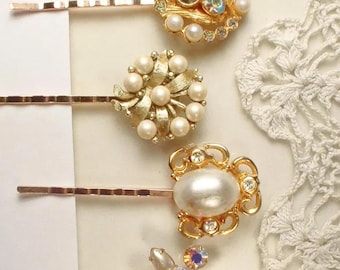 Infinity Symbol Pearl Rhinestone Hair Clip for Women Weddings Iaceble Rhinestone Pearl Hair Clip - Vintage Crystal  main image 3