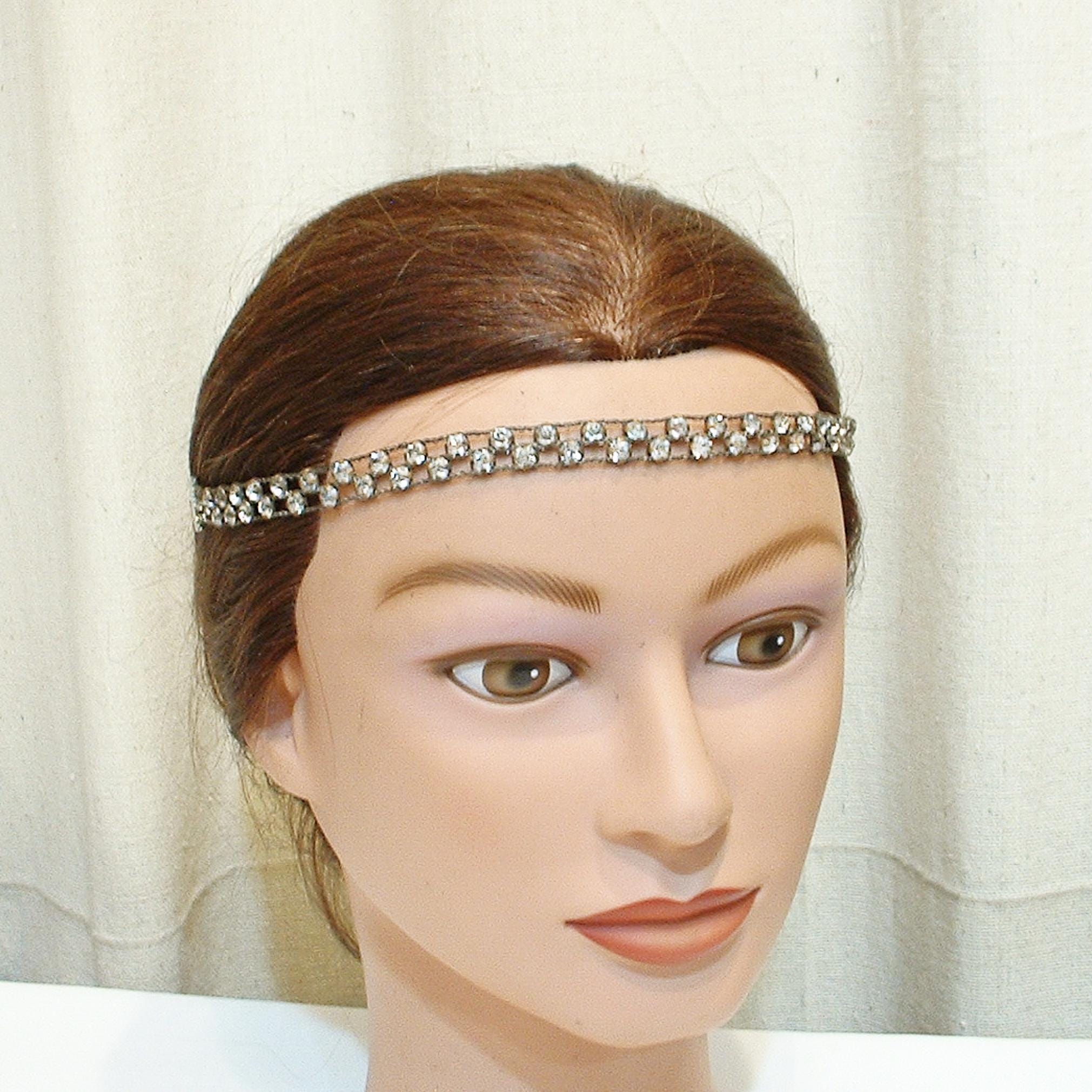 1920s Flapper Headband Set Vintage Rhinestone Hair Accessories Party Gatsby Headband Flapper Headpiece Vintage 20s Great Gatsby  main image 3