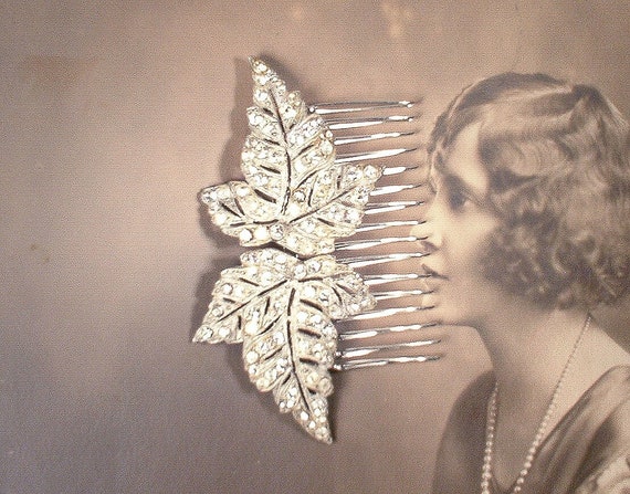 ANTIQUE Art Nouveau Hair Comb/Dress Clips Duette … - image 4