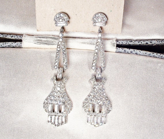 1930s Art Deco/Edwardian Flapper Dangle Earrings,… - image 7