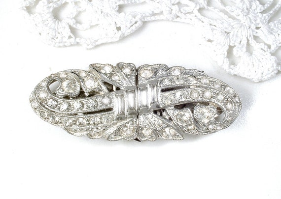 ANTIQUE Art Deco Bridal Hair Pins, Duette Dress C… - image 4