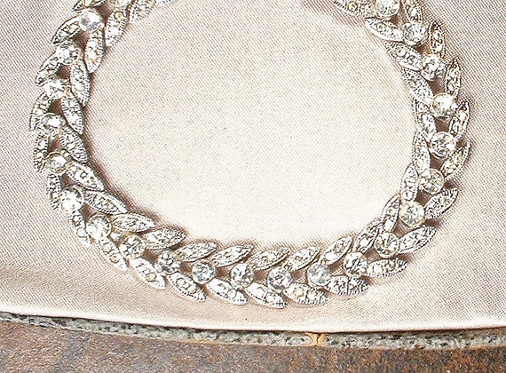 Vintage Crystal Rhinestone Bridal Bracelet,1940s … - image 2