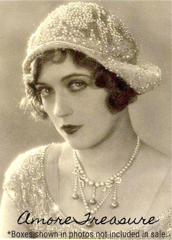 ANTIQUE Art Deco French Paste Rhinestone Bridal N… - image 10