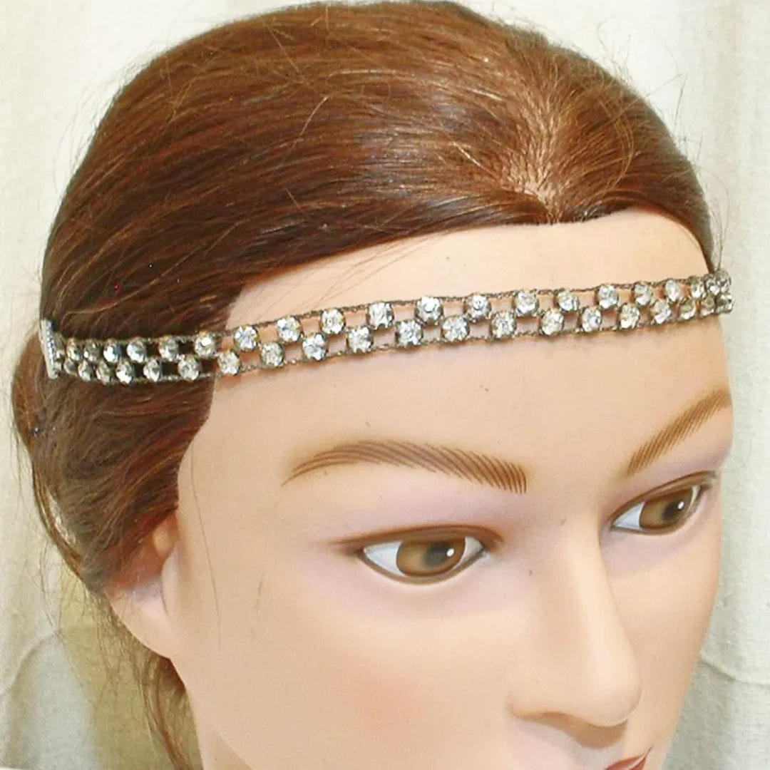 Diamante Vintage Style 1920's Flapper Headband - The Josephine main image 1