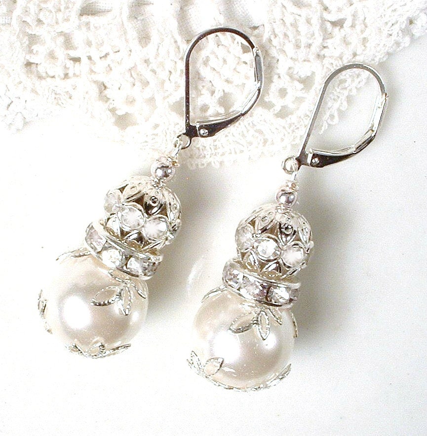 Sparkling Pave Crystal Ball Drop Vintage Earrings Clip on Style Vintage Wedding Jewelry Bridal Accessories Vintage Rhinestone Earrings