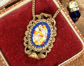 ヴィンテージ 1940年代 イタリア製 マイクロモザイク ネックレス