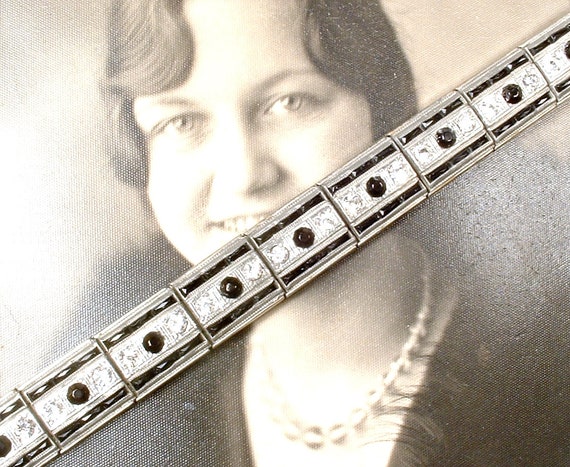 Antique Black Pave Rhinestone Art Deco/Edwardian B
