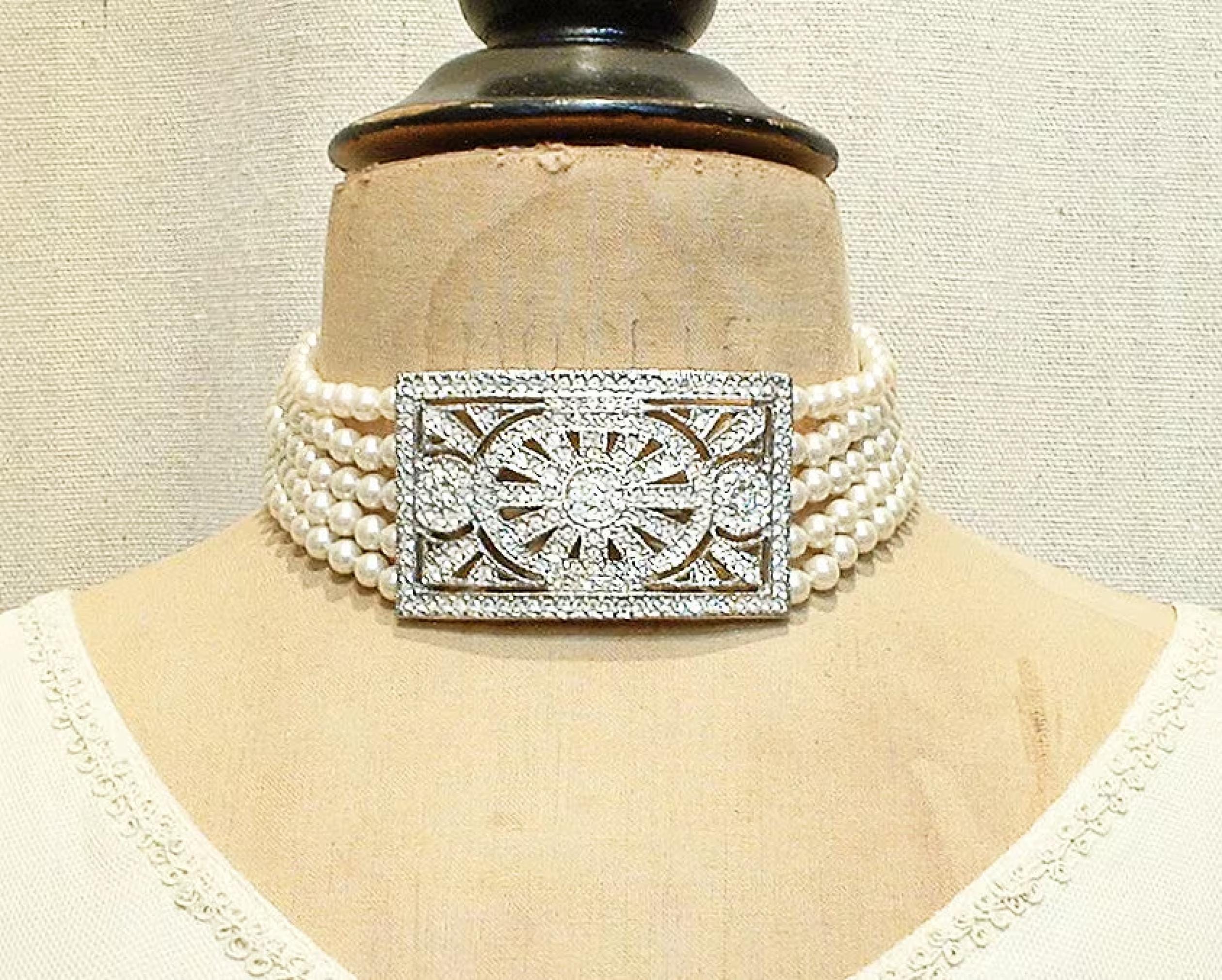 Art Deco Pearl Diamond Necklace | – Laurelle Antique Jewellery