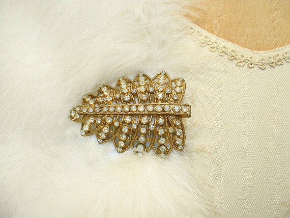 ANTiQUe Art Deco Gold Leaf Crystal Bridal Bolero … - image 6