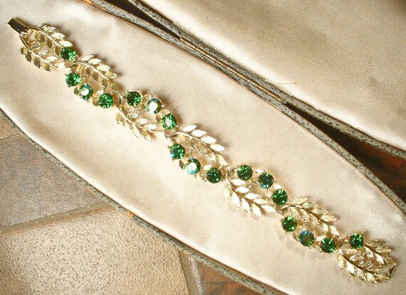 PRiSTiNe Vintage Emerald Rhinestone Necklace/Brac… - image 6
