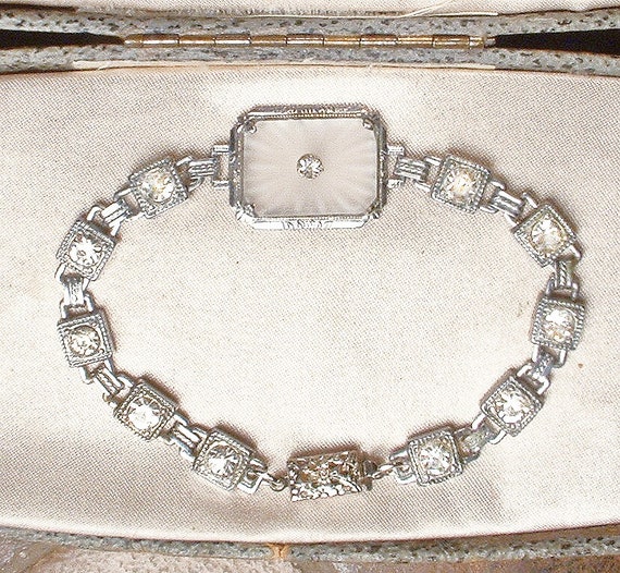ANTIQUE Art Deco Camphor Glass Bracelet, Vintage … - image 3