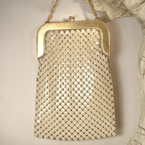 Art Deco Champagner Elfenbein Handtasche Flapper, Brauttasche, Elegante Brauttasche Weiß, Modern Vintage 1920s Hochzeit Lange Handtasche 1930er Jahre Schulter Beige