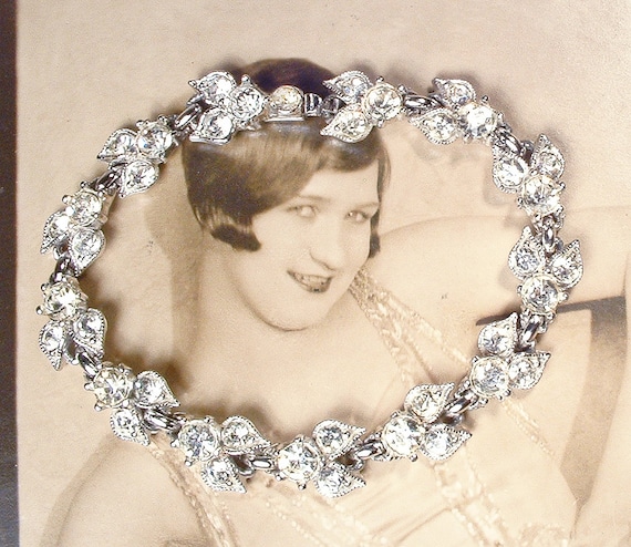 PRISTINE BOGOFF Art Deco Rhinestone Bracelet, 194… - image 5