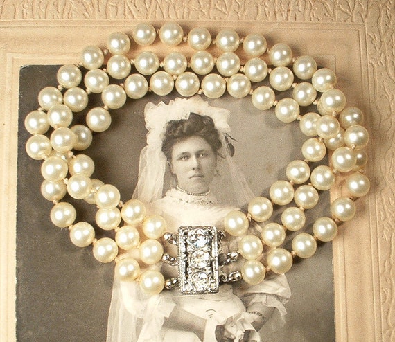 Antique 1930s Art Deco Cream Ivory Pearl Bridal B… - image 2