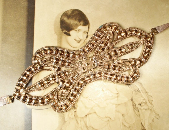 ANTIQUE 1920s Crystal Rhinestone Flapper Headband… - image 9