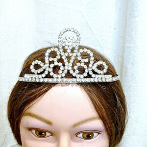 Antique Art Deco Bridal Tiara, 1920s Headpiece Rhinestone Headband Gatsby Wedding Vintage Flapper Crown, Crystal Wedding Hairpiece image 4