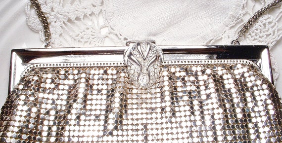 PRISTINE Flapper Purse, Whiting Davis Silver Mesh… - image 6