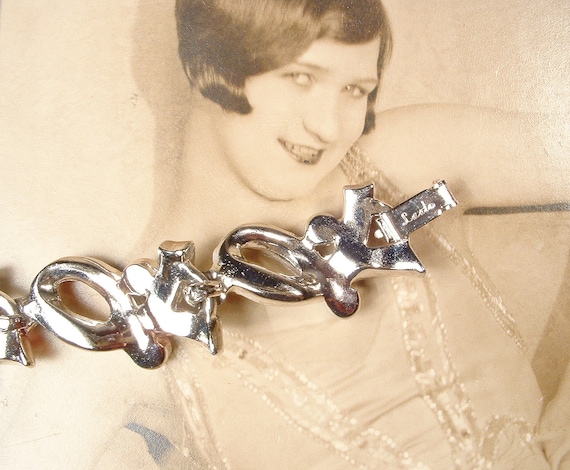 PRISTINE Vintage LEDO Art Deco Flapper Bracelet, … - image 7