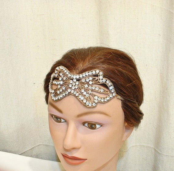 ANTIQUE 1920s Crystal Rhinestone Flapper Headband… - image 4