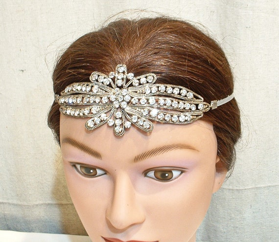 ANTIQUE Art Deco 1920s Flapper Headband, Rhinesto… - image 7