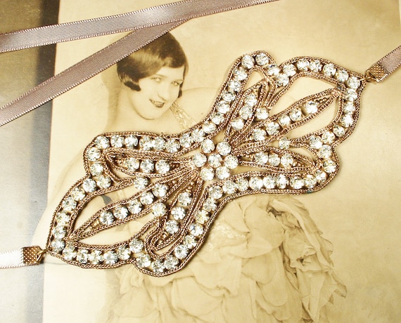 ANTIQUE 1920s Crystal Rhinestone Flapper Headband… - image 8